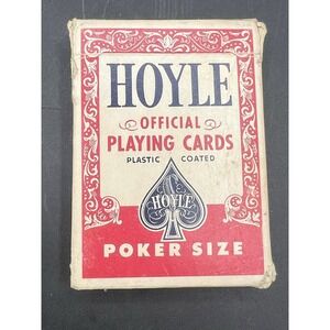 Vtg Hoyle Official  Playing Cards Plastic Coated Jumbo Face Nevada Finish,Nu-Vue